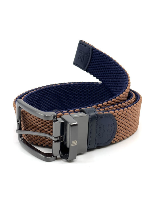 Elastic Men's Belt Leather Knitted Double Sided Multicolored