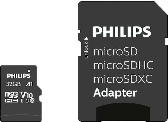 Philips FM32MP45B microSDHC 32GB U1 V10 Висока Скорост 80MB/s с Адаптер