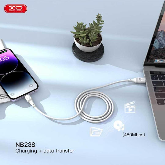 XO NB238 USB-A to Lightning Cable White 3m (16.005.0240)
