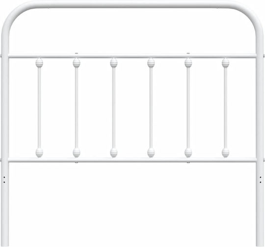 vidaXL Металик Бяло Табло За Легло 112x100см