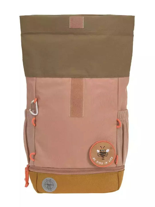 Laessig Rolltop School Bag Backpack Elementary, Elementary Nature Brown with Water Bottle Holder 11Liters