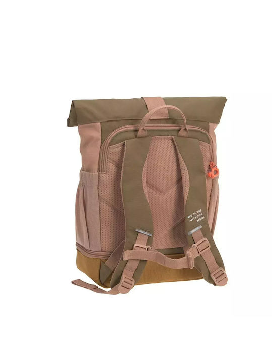 Laessig Rolltop School Bag Backpack Elementary, Elementary Nature Brown with Water Bottle Holder 11Liters