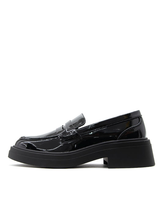 Only Lackleder Damen Loafers in Schwarz Farbe