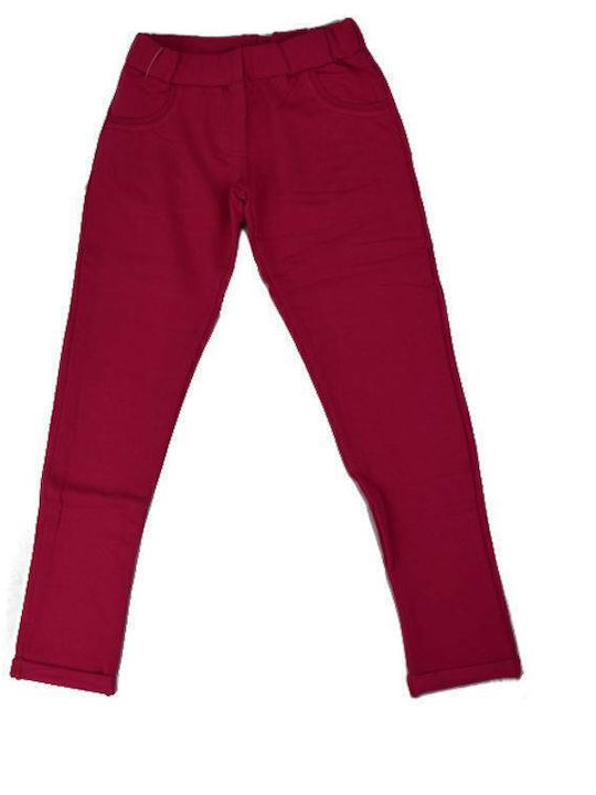 Joyce Leggings pentru Copii Lung Burgundy Kolan