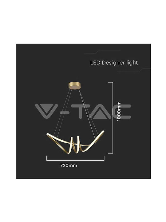V-TAC Designer Ceiling Light White LED with Warm White Light 72x30x100cm