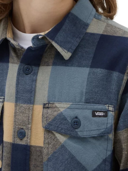 Παιδικό Καρό Πουκάμισο Μακρυμάνικο Μπλε Flannel