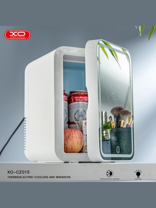 XO Cosmetic Refrigerator 8lt with Mirror, LED Lighting & Heating Function White 55W