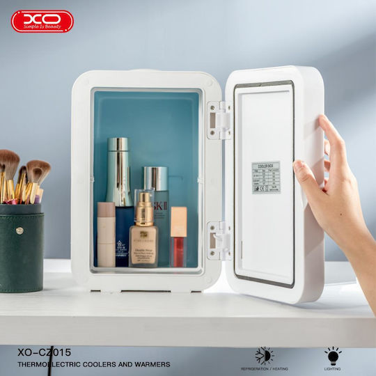 XO Cosmetic Refrigerator 8lt with Mirror, LED Lighting & Heating Function White 55W
