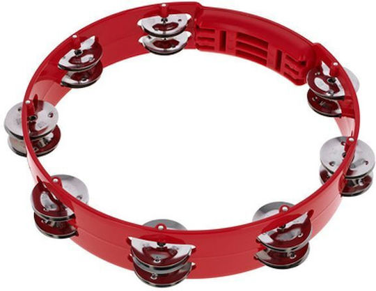 Meinl Headliner Rot Kunststoff Handtamburin mit doppelter Reihe von Zils