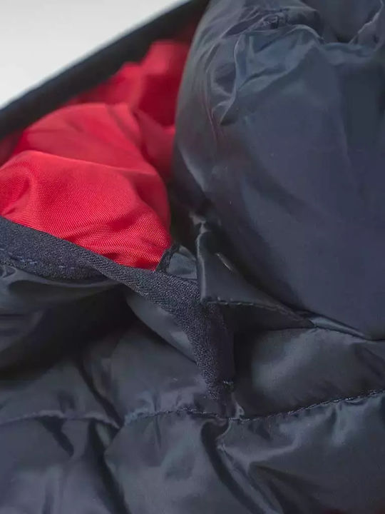 Kinder Steppjacke Kurz mit Kapuze Marineblau