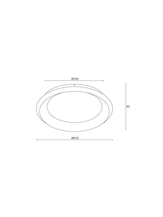 Aca Diana Ceiling Mount Light 81cm Black with Integrated LED