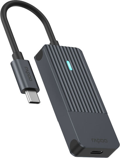 Rapoo USB 3.1 Hub 4 Θυρών με σύνδεση USB-C Γκρι