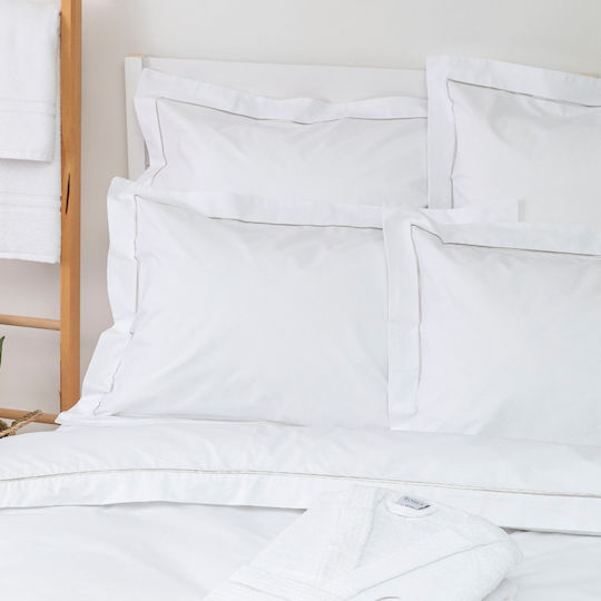 Borea Hotel Sheet White Semi-Double 180x280cm Cotton & Viscose 1pcs