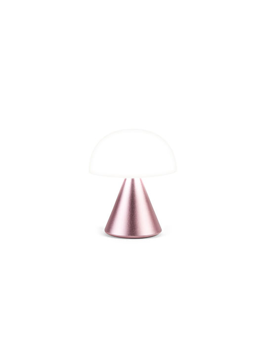Lexon Metal Lampă de masă LED cu Abajur Alb și Bază Roz