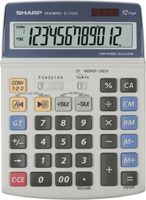 Sharp Calculator 12 Digits in Gray Color