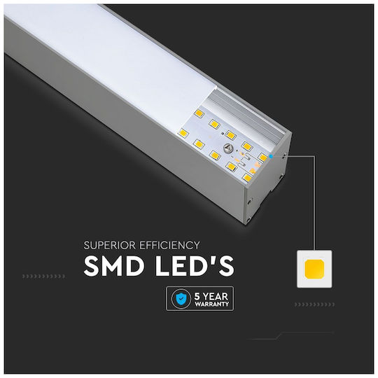 V-TAC LED Γραμμικό Φωτιστικό Οροφής 40W Ψυχρό Λευκό IP20 Μ120xΒ6.7xΥ3.5εκ.