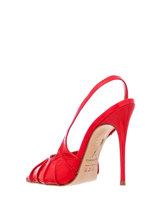 Carrano Leather Pointed Toe Red Heels