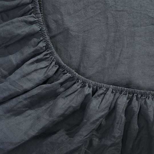 Hauz Sheet Sets Queen with Elastic 160x200+40cm. Limited Edition Linen Gray 4pcs