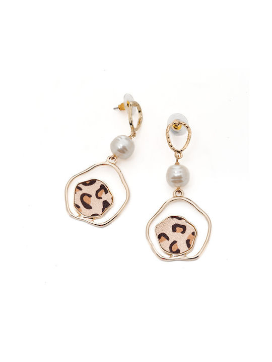 Philio Earrings Pendants Gold Plated with Pearls