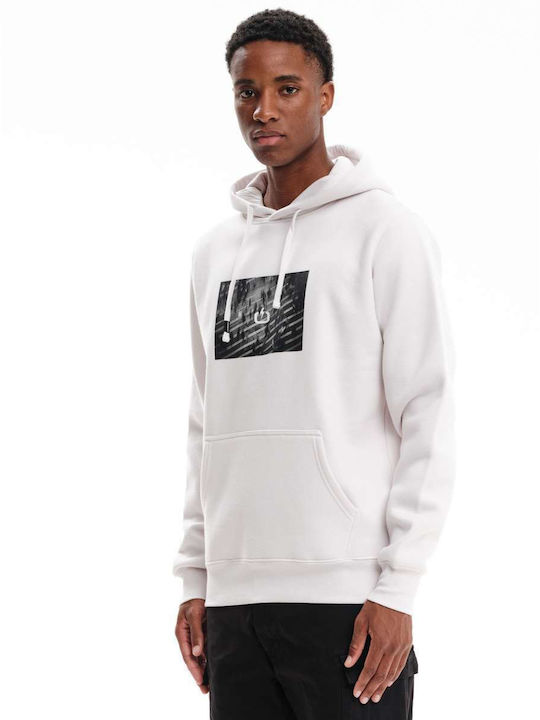 Emerson Herren Sweatshirt mit Kapuze und Taschen Weiß