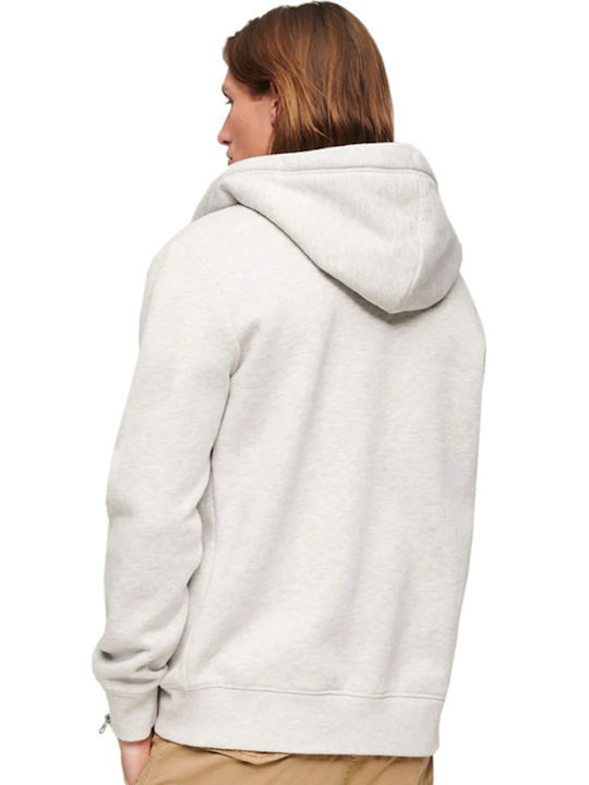 Superdry Men's Sweatshirt Jacket with Hood Glacier Grey Marl