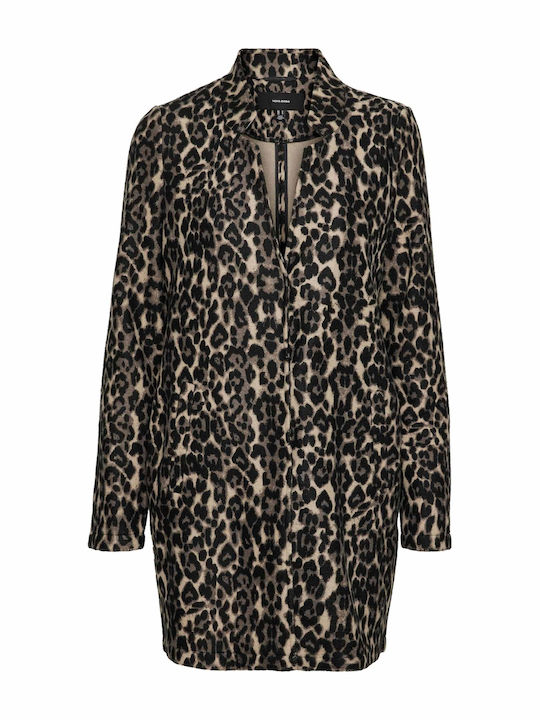 Katrineleo Women's Leopard Coat with Buttons
