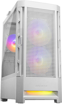 Cougar Duoface RGB Gaming Midi Tower Computer Case with Window Panel White