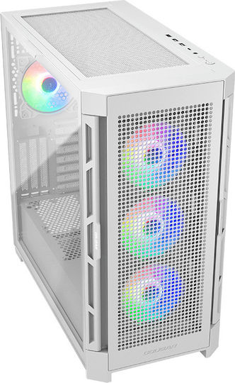 Cougar Airface Pro RGB Gaming Midi Tower Computer Case with Side Window White