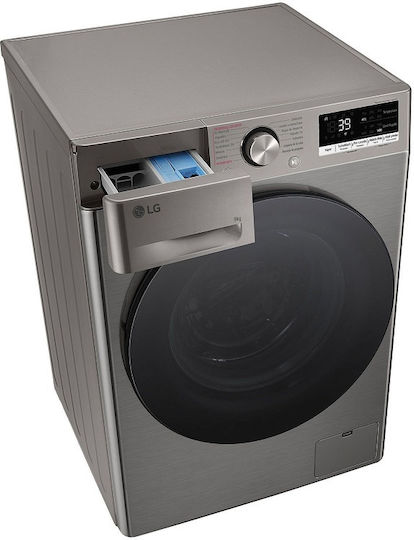 LG Πλυντήριο Ρούχων 9kg με Τεχνολογία Ατμού 1400 Στροφών TurboWash Ασημί F4R7009TSSB
