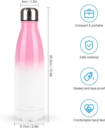 Koupakoupa Mickey Recyclable Bottle Thermos Stainless Steel BPA Free 500ml Pink
