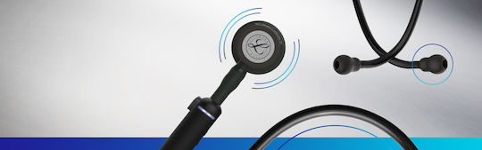 Littmann Кардиологичен Стетоскоп с Двоен Конус Черен