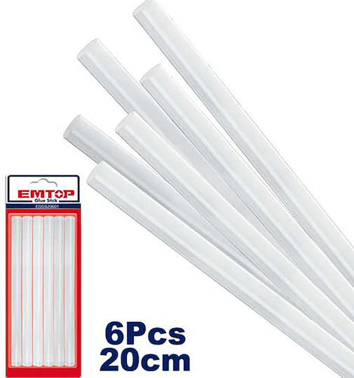 Emtop Hot Glue Stick EGGS20601 White 6pcs