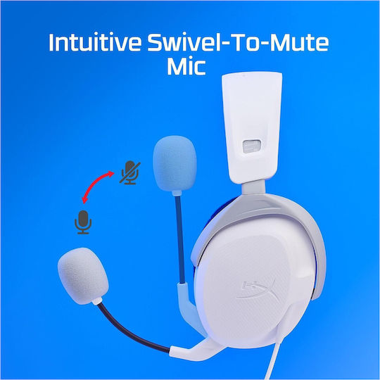 HyperX CloudX Stinger II for Playstation Over Ear Gaming Headset με σύνδεση 3.5mm Λευκό for PS4 / PS5