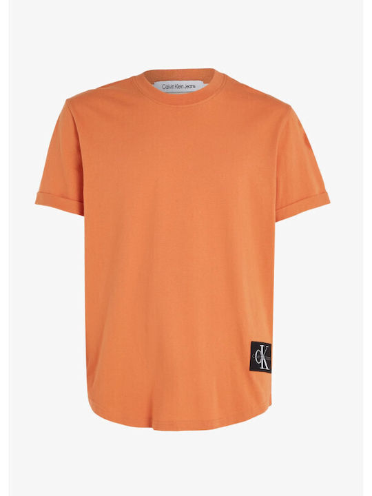 Calvin Klein Badge Herren T-Shirt Kurzarm Orange