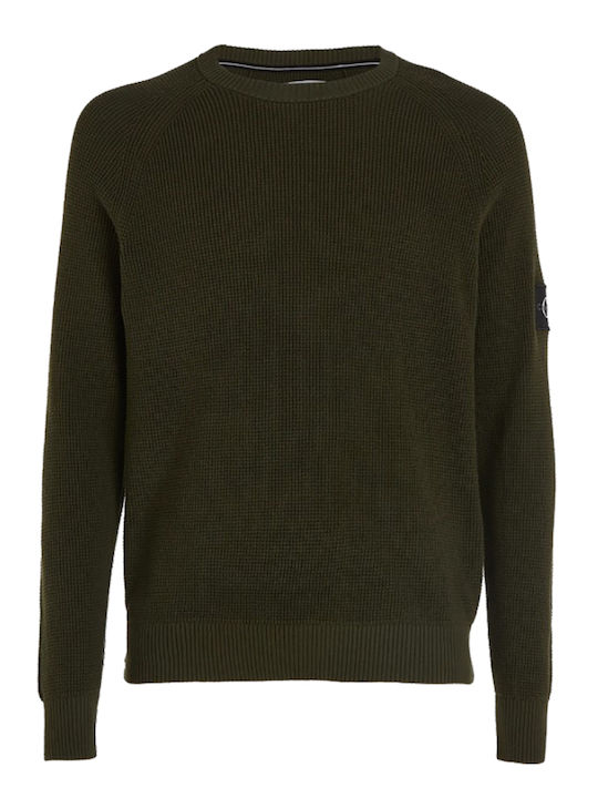 Calvin Klein Herren Langarm-Pullover Khaki