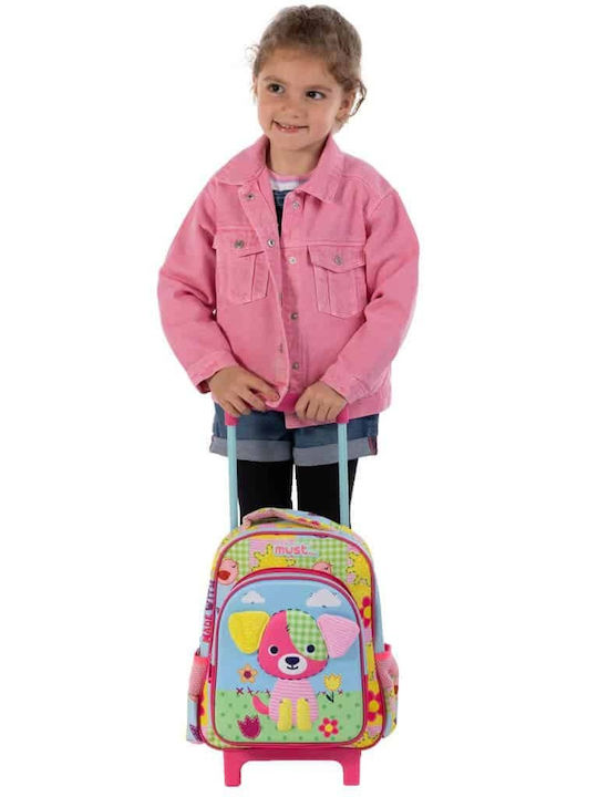 Must Team with 2 compartments School Bag Trolley Kindergarten Multicolour with Water Bottle Holder 8Liters