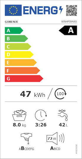 Gorenje Пералня 8кг 1400 Оборота SteamTech WNHPI84AS
