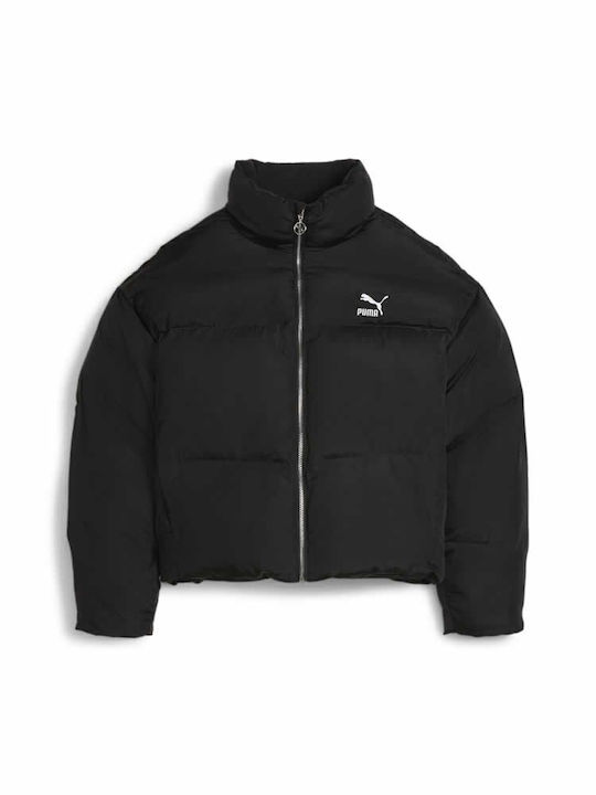 Classics Women's Crop Puffer Jacket for Winter Black