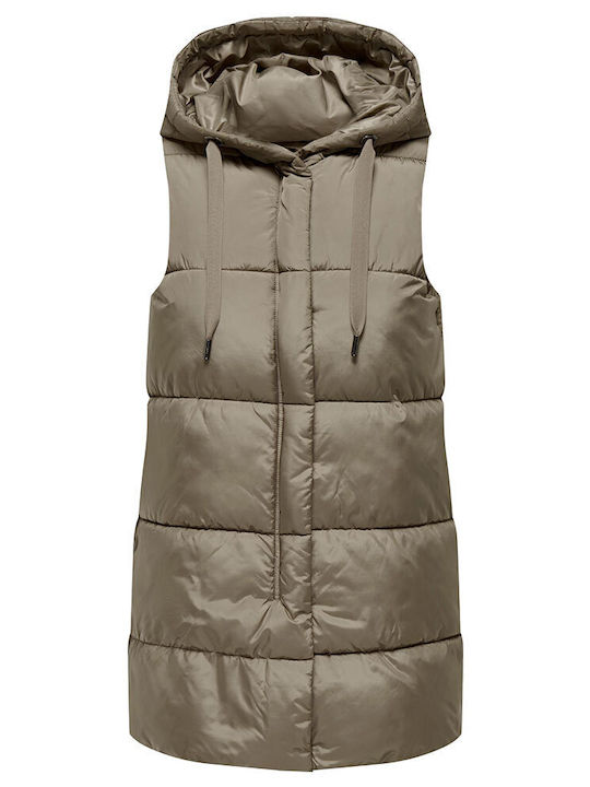 Women's Short Puffer Jacket for Winter Walnut
