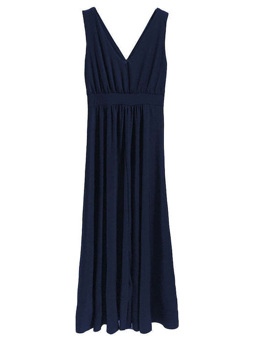 Ustyle Maxi Kleid Wickel Blau