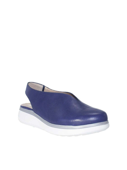 Wonders Women's Leather Platform Shoes Blue