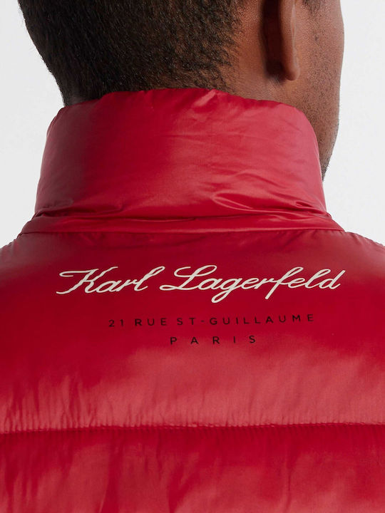 Karl Lagerfeld Herren Winter Jacke Lässig Rot