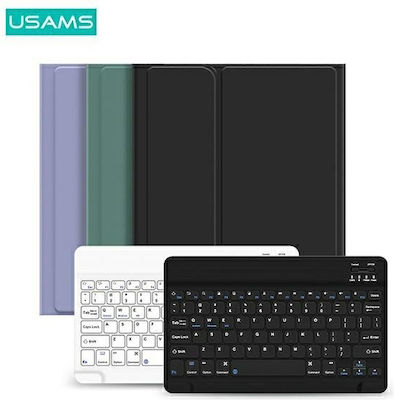 Usams Klappdeckel Synthetisches Leder mit Tastatur Englisch US Schwarz (iPad Pro 2021 11") IP011YRXX01