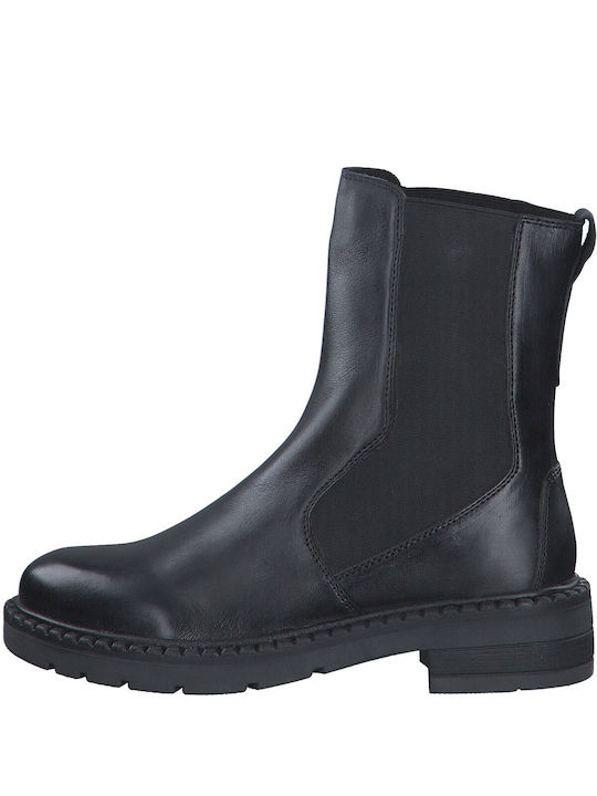 Marco Tozzi Leder Damen Chelsea Stiefeletten Schwarz