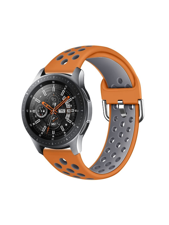 Two Tone Breathable Λουράκι Σιλικόνης Orange / Grey (Galaxy Watch 3 45mmAmazfit GTR 47mmHuawei Watch GT / GT2 (46mm))