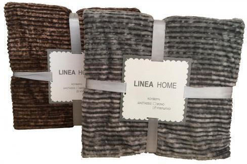 Linea Home Degrade Κουβέρτα Βελουτέ Διπλή 200x220εκ. Γκρι