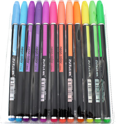 Pen Ballpoint with Multicolour Ink 12pcs