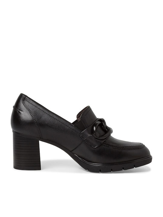 Leather Heels with Strap Black