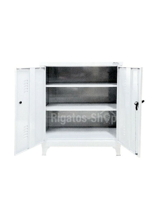 Dulap cu două uși Metal Galvanizat cu 3 Rafturi 80x45x90cm