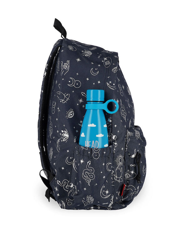 Legami Milano Schulranzen Rucksack Junior High-High School Blau mit Flaschenhalter 32Liter
